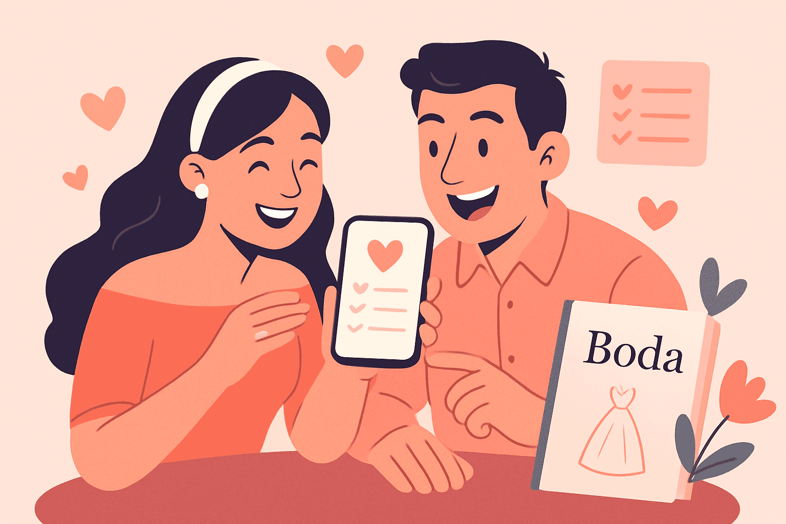 Pareja feliz en su boda