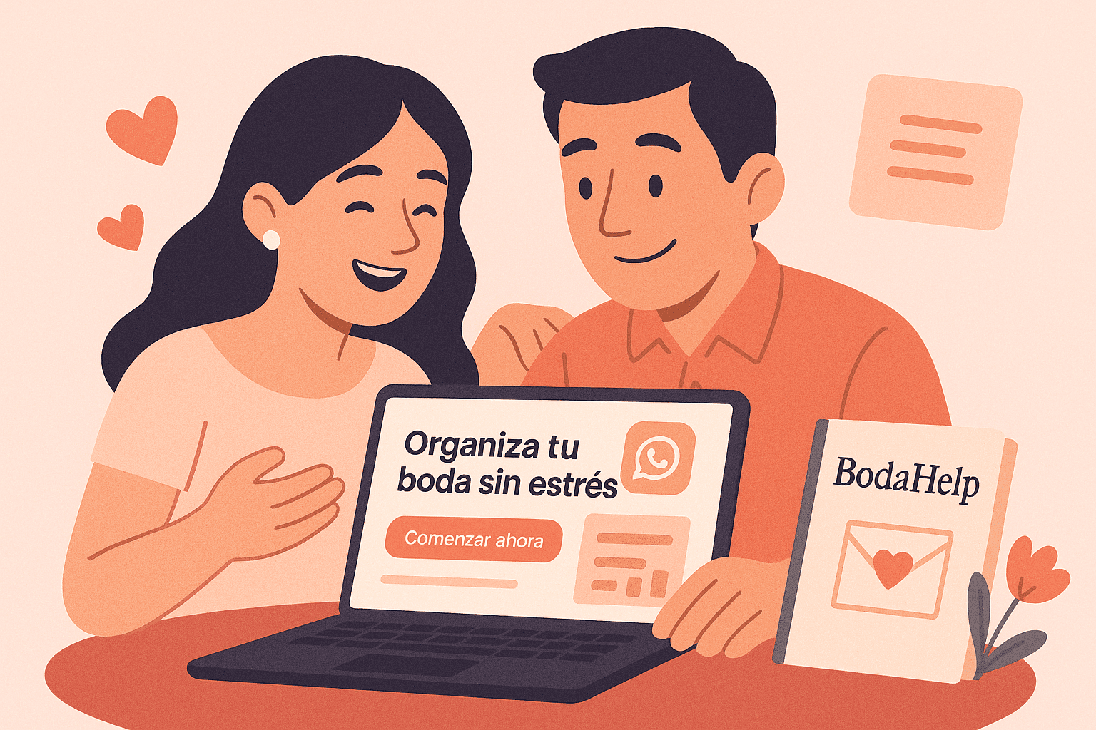 Pareja feliz en su boda